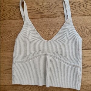 Jonathan Simkhai Beige Ribbed Knit Top